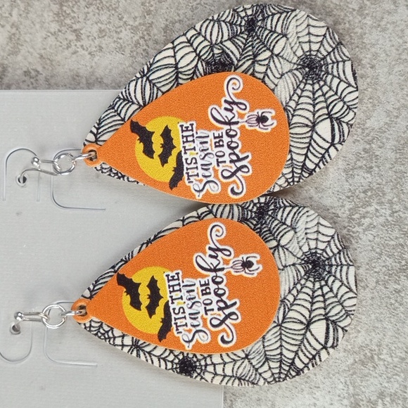 Halloween Spooky Teardrop Earrings - Picture 2 of 2